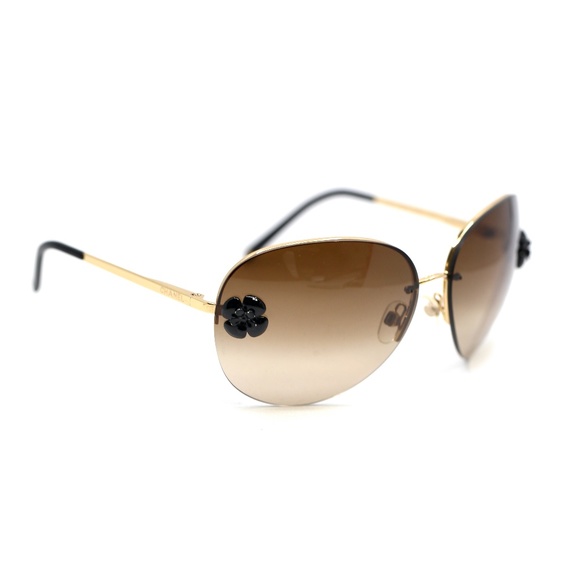 Chanel Dark Honey Brown Aviator Sunglasses - Picture 3 of 16